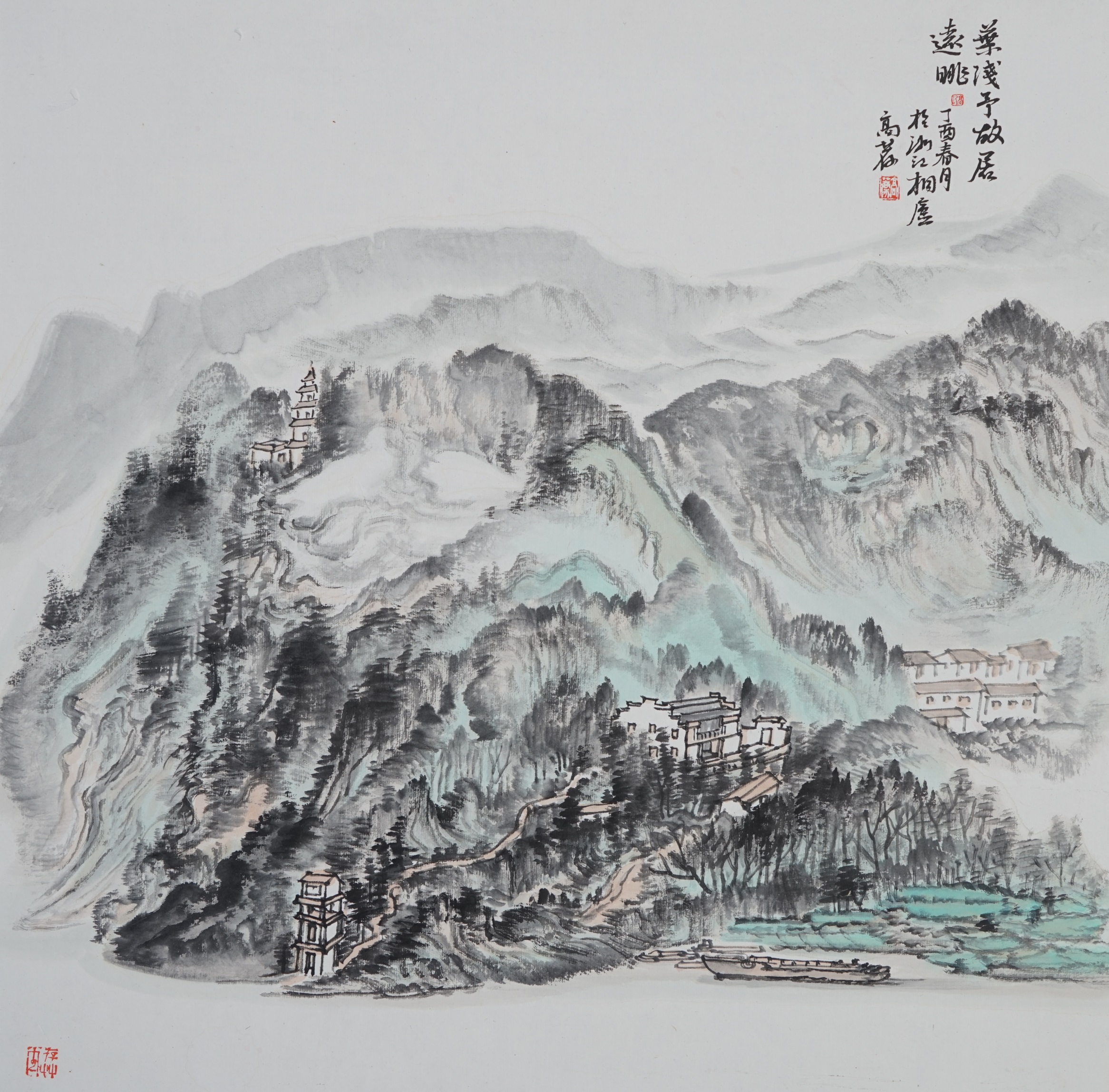 云淡风轻高荐山水画写生作品展